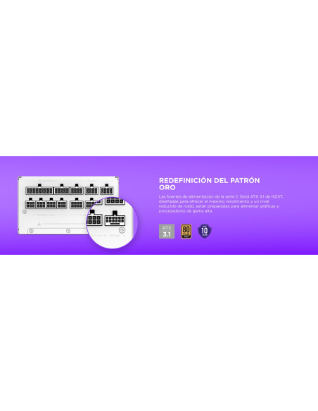 Nzxt C1200 Gold Atx 3.1 Moduł Zasilaczy 1200 W 24-Pin Atx Biały