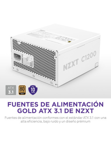 Nzxt C1200 Gold Atx 3.1 Moduł Zasilaczy 1200 W 24-Pin Atx Biały