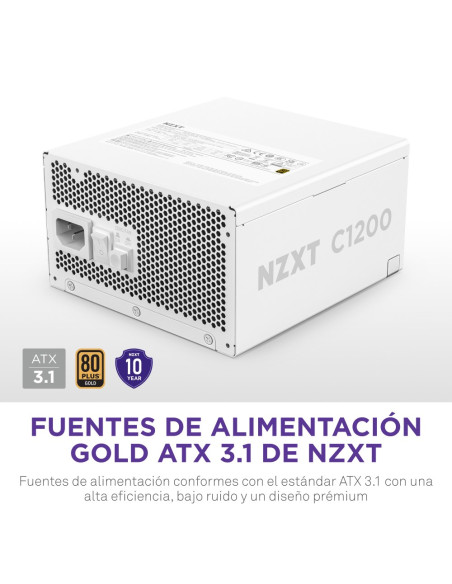 Nzxt C1200 Gold Atx 3.1 Moduł Zasilaczy 1200 W 24-Pin Atx Biały