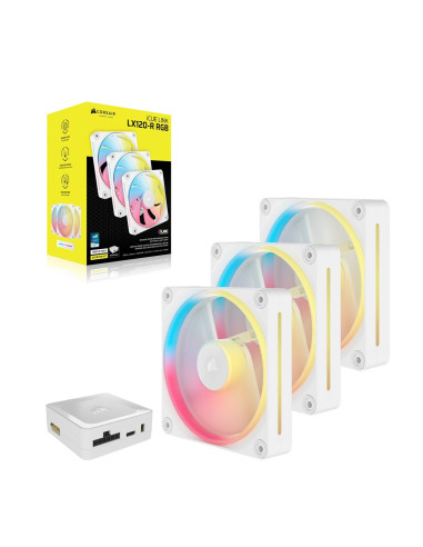 Corsair Icue Link Lx120-R Rgb Obudowa Komputera Wentylator 12 Cm Biały 3 Szt.