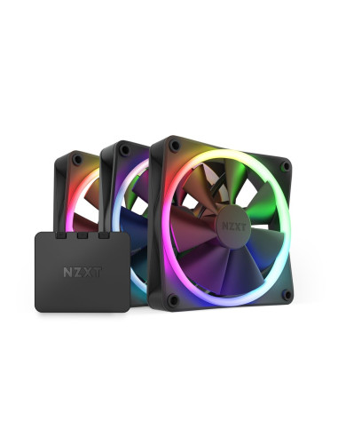 Nzxt Zestaw 3 Wentylatorów F120Rgb + Kontroler (Czarne)
