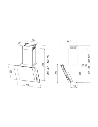 Okap Akpo Wk-4 Mirt Eco 50 Czarny