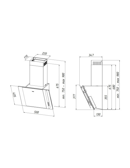 Okap Akpo Wk-4 Mirt Eco 50 Czarny