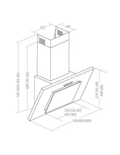 Okap Kominowy Akpo Wk-4 Nero Eco 50 Szary / Szyba Szara 2