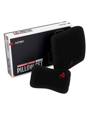 Nitro Concepts Memory Foam Pillow Set Black/Red - Zestaw Poduszek Z Pianki