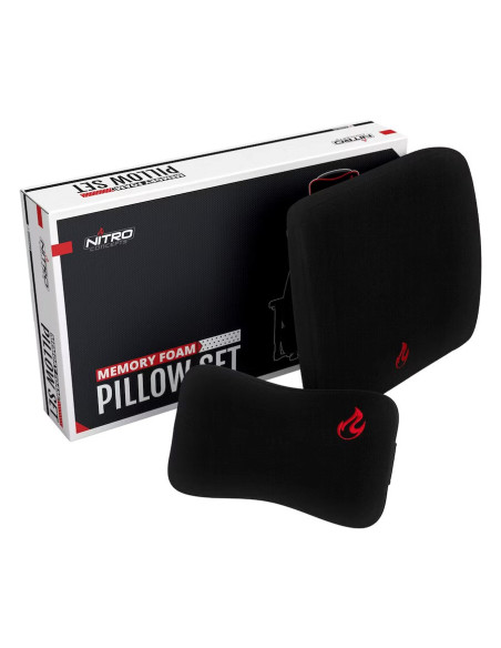 Nitro Concepts Memory Foam Pillow Set Black/Red - Zestaw Poduszek Z Pianki
