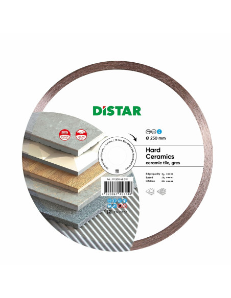 Distar Tarcza Diamentowa Hard Ceramics 250 X 1,6 X 10 X 25,4