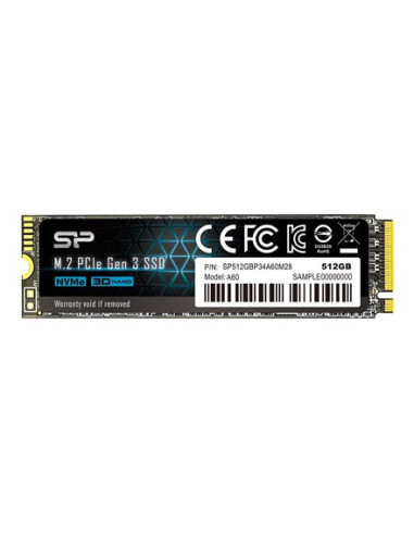 Dysk Ssd Silicon Power A60 512Gb M.2 Pcie Nvme Gen3X4 Tlc 2200/1600 Mb/S (Sp512Gbp34A60M28)