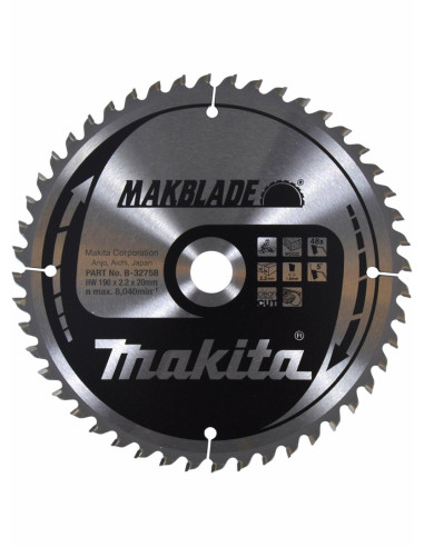 Makita Piła Tnąca Tarcza 190X30X48Z Makblade Drewno