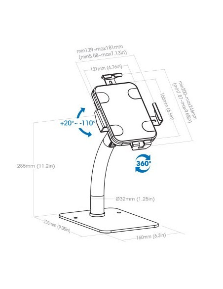 Manhattan 406352 Uchwyt Tablet/Umpc Biały