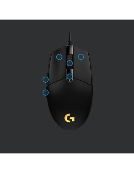 Logitech G G203 Lightsync Myszka Gaming Usb Typu-A 8000 Dpi