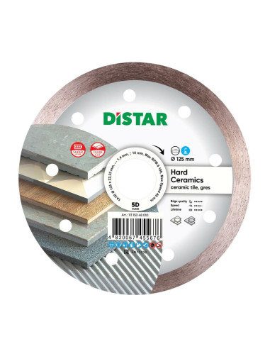 Distar Tarcza Diamentowa Hard Ceramics 125 X 1,4 X 10 X 22,23Mm