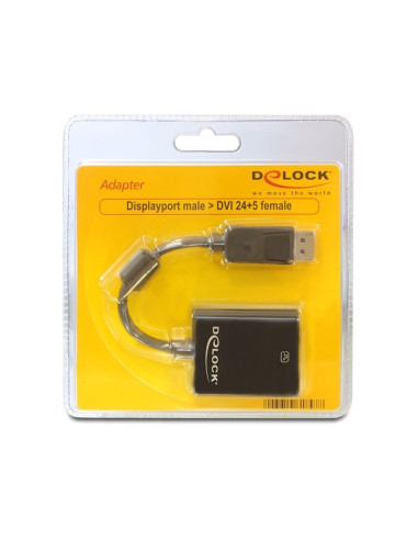 Delock 61847 Adapter Kablowy 0,125 M Displayport Dvi-I Czarny