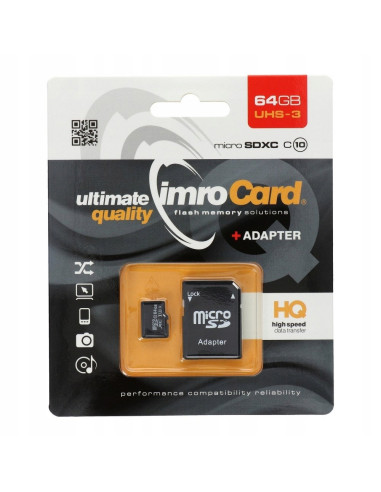 Imro Karta Micro Sdxc U-3 Microsd10/64G Uhs-3 Adp
