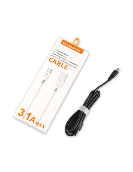 Somostel Kabel Usb Micro 3.1A Czarny 3100Mah Quick Charger Qc 3.0 1.2M Powerline Sms-Bt01 Black