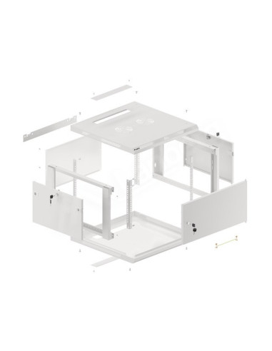 Lanberg Szafa Wisząca Rack 19" 6U 600X600 Drzwi Metalowe Szara (Flat Pack) Wf01-6606-00S