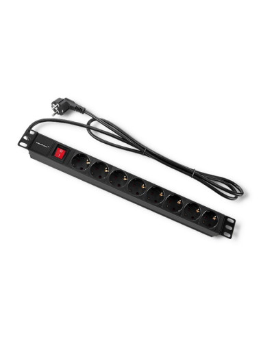 Listwa Zasilająca Qoltec Do Szafy Rack 1U 8 Gniazd Schuko (2M) Czarna