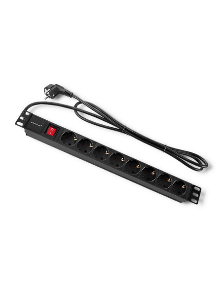 Listwa Zasilająca Qoltec Do Szafy Rack 1U 8 Gniazd Schuko (2M) Czarna