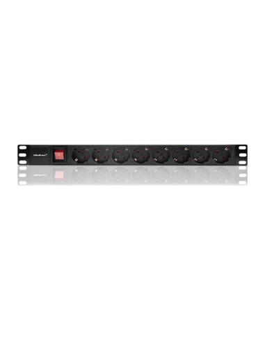 Listwa Zasilająca Qoltec Do Szafy Rack 1U 8 Gniazd Schuko (2M) Czarna