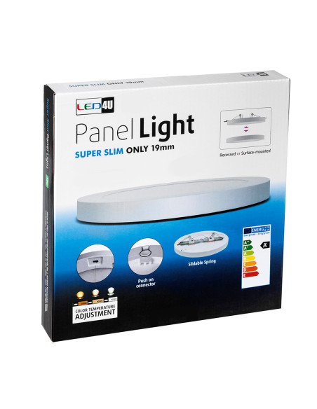 Panel Plafon Led 7In1 Podtynkowy Natynkowy Ultra Slim 30W 3 Kolory (Ww, Nw, Cw)  Led4U Ld142 Mikrofala Wbudowany Zasilacz