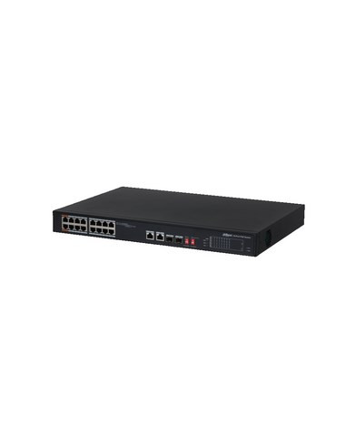 Dahua Swith 18-Portowy Przełącznik Z 16 Portami Poe 16X Rj45 100M (Zasilanie Poe) 2X Sfp 1000M (Combo) 2X Rj45 1000M Pfs3218-16E