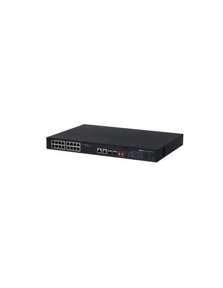 Dahua Swith 18-Portowy Przełącznik Z 16 Portami Poe 16X Rj45 100M (Zasilanie Poe) 2X Sfp 1000M (Combo) 2X Rj45 1000M Pfs3218-16E
