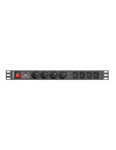 Lanberg Listwa Zasilająca Rack Pdu (1U,10A,8X 230V,2M) Pdu-04E04I-0200-Iec-Bk