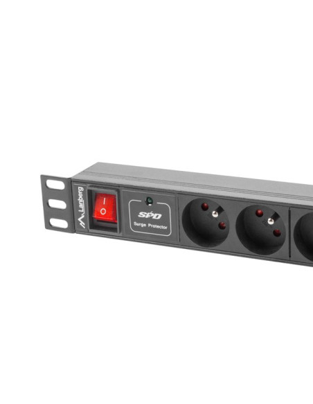 Lanberg Listwa Zasilająca Rack Pdu (1U,10A,8X 230V,2M) Pdu-04E04I-0200-Iec-Bk