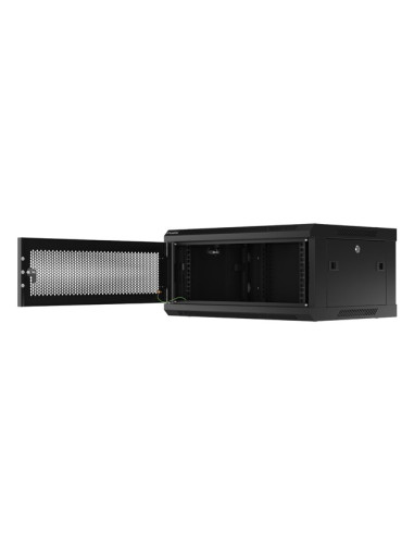 Szafa Instalacyjna Rack Wisząca 19" 4U 600X450 Czarna Drzwi Perforowane Lanberg (Flat Pack)