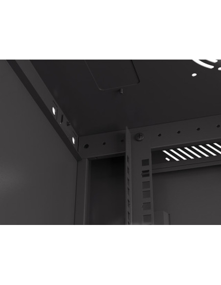 Szafa Instalacyjna Rack Wisząca 19" 4U 600X450 Czarna Drzwi Perforowane Lanberg (Flat Pack)