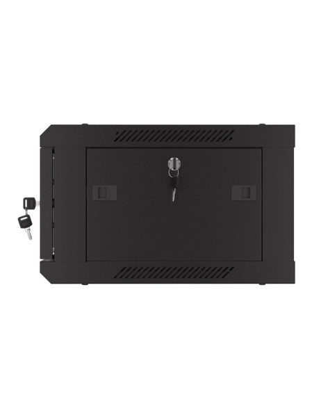Szafa Instalacyjna Rack Wisząca 19" 4U 600X450 Czarna Drzwi Perforowane Lanberg (Flat Pack)
