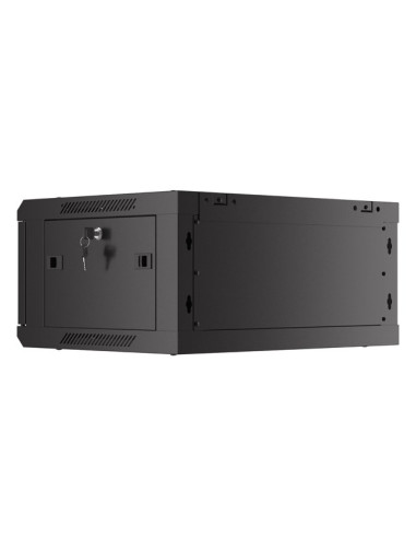 Szafa Instalacyjna Rack Wisząca 19" 4U 600X450 Czarna Drzwi Perforowane Lanberg (Flat Pack)
