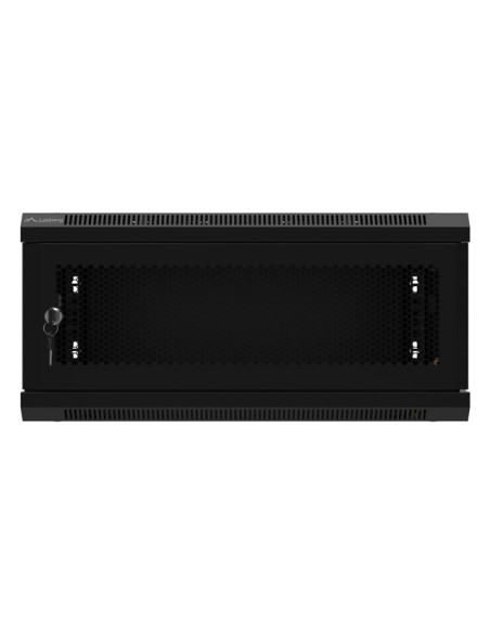 Szafa Instalacyjna Rack Wisząca 19" 4U 600X450 Czarna Drzwi Perforowane Lanberg (Flat Pack)
