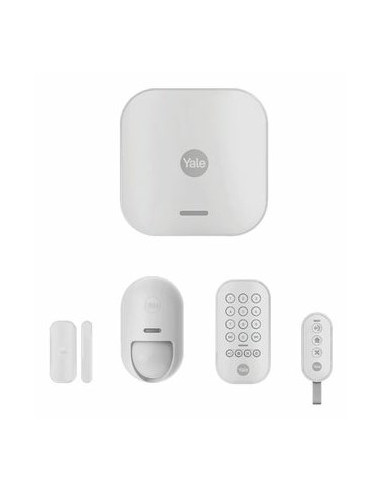 Yale Zestaw Startowy Inteligentnego Alarmu 5 Elementów - Centralka, Klawiatura, Pilot, Czujnik Ruchu, Czujnik Okno/Drzwi
