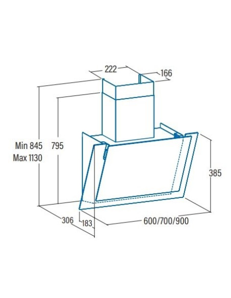 Cata Hood Valto 600 Xgbk Wall Mounted, Energy Efficiency Class A+, Width 60 Cm, 575 M3/H, Touch Control, Led, Black