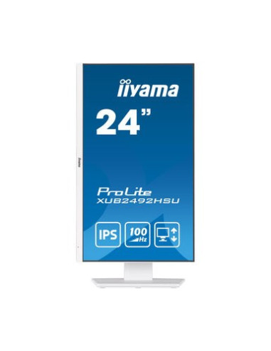 Iiyama Xub2492Hsu-W6 Monitor Komputerowy 60,5 Cm (23.8") 1920 X 1080 Px Full Hd Led Biały ustawienie pionowe pivot