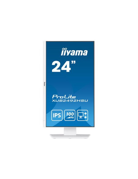 Iiyama Xub2492Hsu-W6 Monitor Komputerowy 60,5 Cm (23.8") 1920 X 1080 Px Full Hd Led Biały ustawienie pionowe pivot