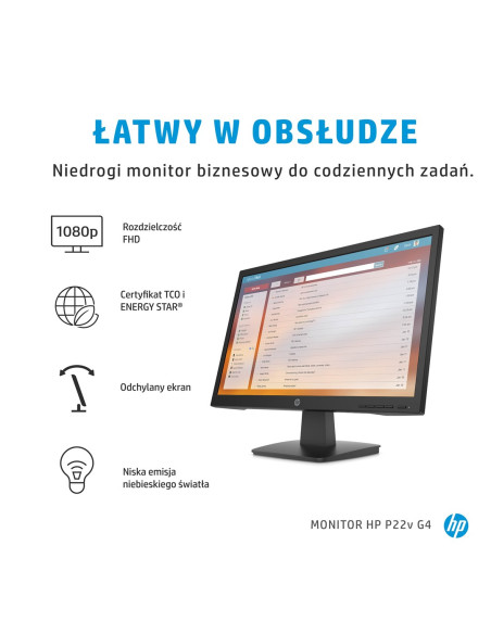 Monitor Hp P22V G4 21,5"Fhd 5Ms 250Nits 60Hz Hdmi