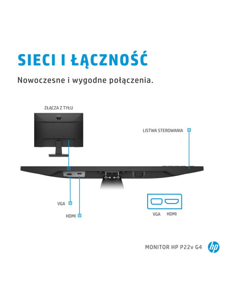 Monitor Hp P22V G4 21,5"Fhd 5Ms 250Nits 60Hz Hdmi