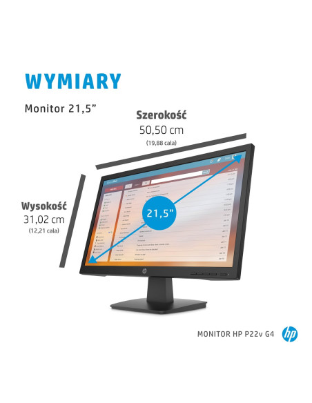 Monitor Hp P22V G4 21,5"Fhd 5Ms 250Nits 60Hz Hdmi