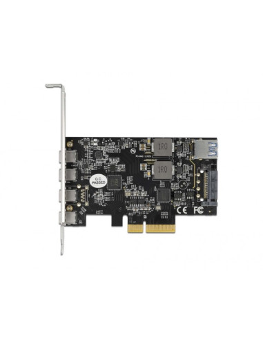Delock Karta Pci Express X4 Do 4 X Usb Type-C + 1 X Usb Typ-A - Superspeed Usb 10 Gbps - Konstrukcja Niskoprofilowa