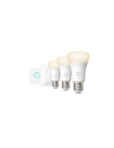Philips Hue W Starter Kit 9,5W A60 E27 3Szt, Mostek, Przełącznik Philips Hue Hue W Starter Kit 9,5W A60 E27, 3Szt., Mostek, Prze