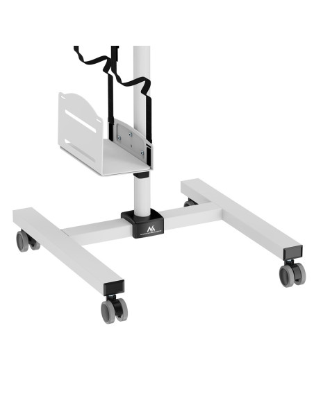 Maclean Wózek Stand Profesjonalny, Mobilne Stanowisko Komputerowe Na Kółkach, Max 17"-32", Max 20Kg Mc-793 W