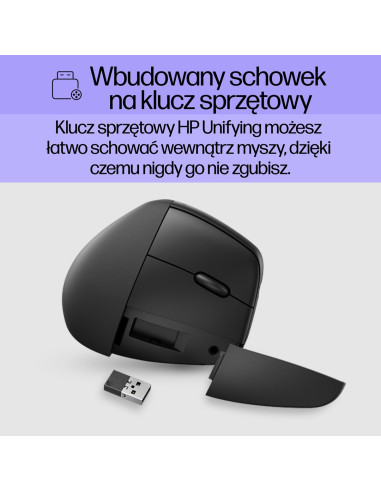 Mysz Hp 920 Ergonomic Vertical Mouse Black Bezprzewodowa Czarna