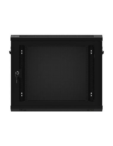 Szafa Instalacyjna Rack Wisząca 19" 9U 600X450 Czarna Drzwi Perforowane Lanberg (Flat Pack)