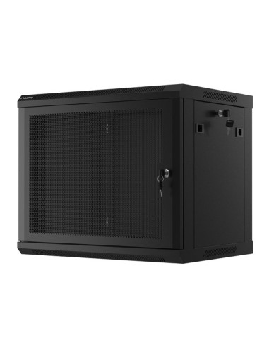 Szafa Instalacyjna Rack Wisząca 19" 9U 600X450 Czarna Drzwi Perforowane Lanberg (Flat Pack)