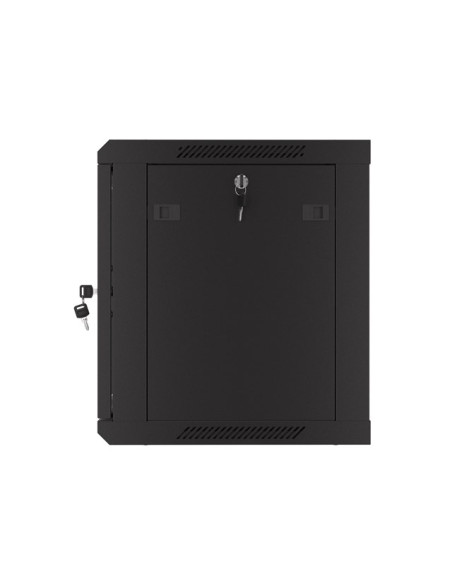 Szafa Instalacyjna Rack Wisząca 19" 9U 600X450 Czarna Drzwi Perforowane Lanberg (Flat Pack)