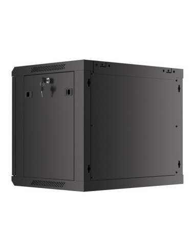 Lanberg Szafa Wisząca Rack 19" 9U 600X450 Drzwi Metalowe Czarna (Flat Pack) Wf01-6409-00B