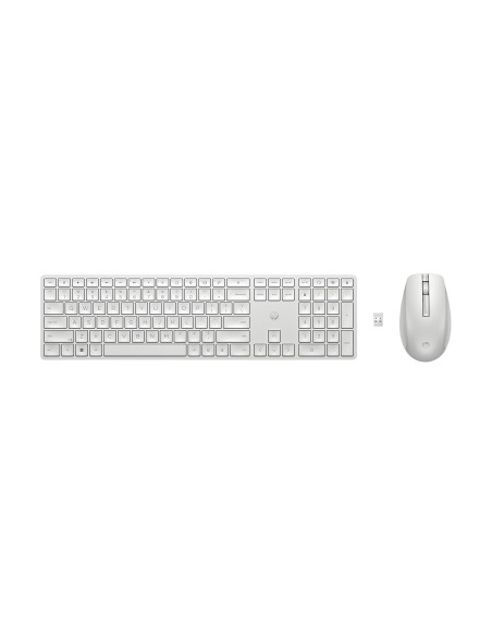 Zestaw Klawiatura + Mysz Hp 650 Wireless Keyboard And Mouse Combo Bezprzewodowe Białe 4R016Aa