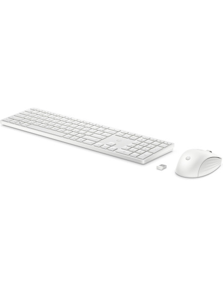 Zestaw Klawiatura + Mysz Hp 650 Wireless Keyboard And Mouse Combo Bezprzewodowe Białe 4R016Aa